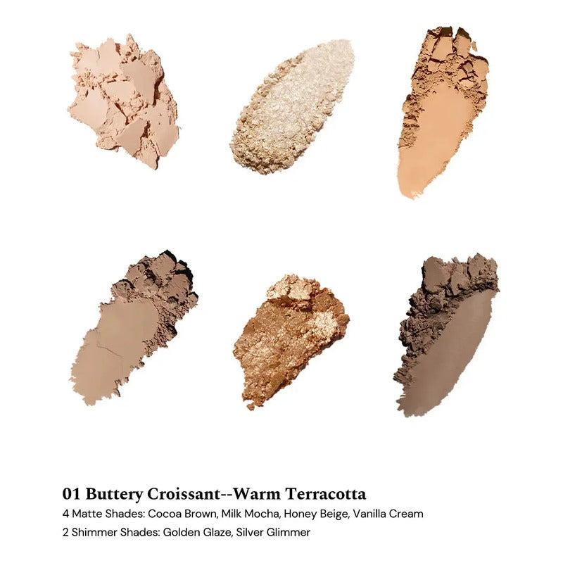 Flower Knows Maquillaje Sombras de 6 colores Colección Sweetie Bear Color 01 Buttery Croissant