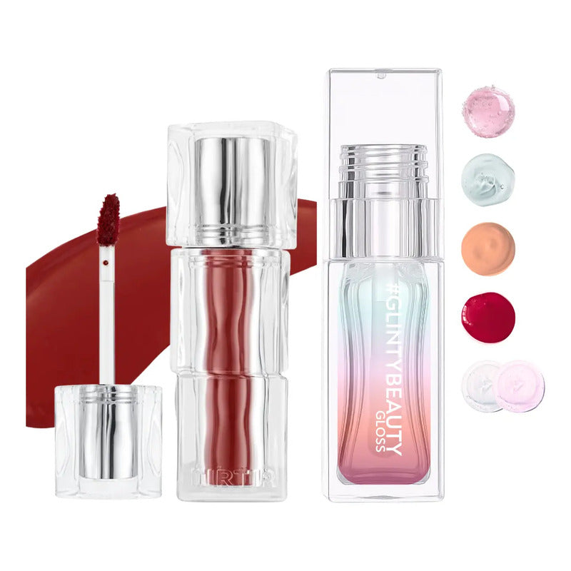Set Maquillaje Labios Tirtir Tinta+ Gloss Coreano Glinty 2pz