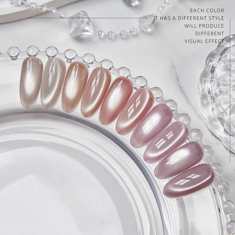 Esmalte Kit Gelish 5 Tonos Pastel Ojo De Gato Tipo Coreano J03 Blush Pink