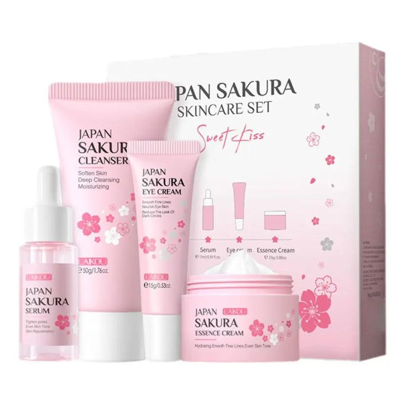Set Skincare Japones 4 Pzs Cuidado De La Piel Sakura Sweet Kiss Laikou Rutina Basica