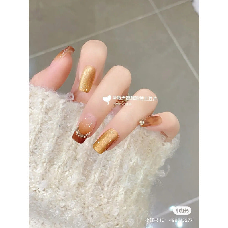 Esmalte Kit Gelish 5 Tonos Pastel Ojo De Gato Tipo Coreano J07 Tan