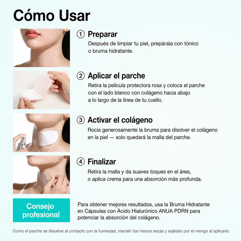 Anua Mascarilla Cuello Pdrn Colágeno Parche Derretido 4 Pzs Madura