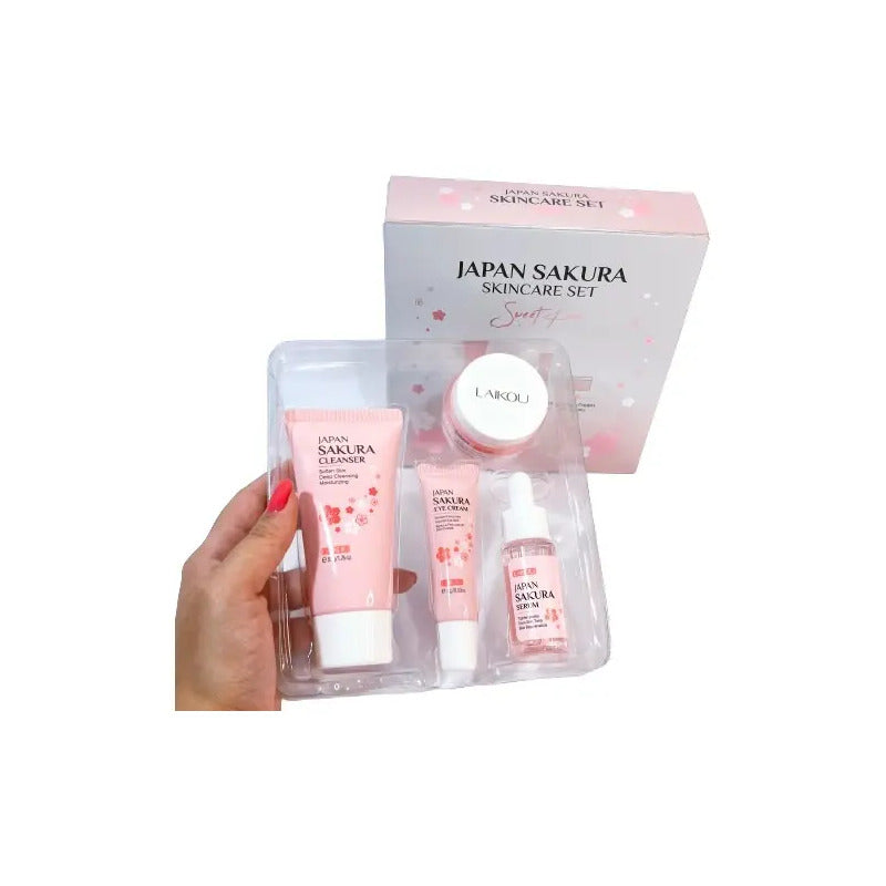 Set Skincare Japones 4 Pzs Cuidado De La Piel Sakura Sweet Kiss Laikou Rutina Basica