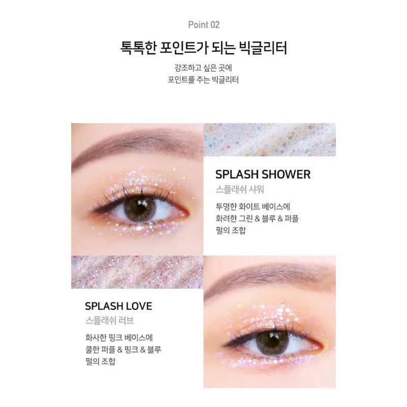 Sombra Glitter Lip Gloss Coreano Multiuso Brillos Extra Fino Splash Love