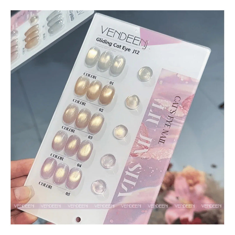 Esmalte Kit Gelish 5 Tonos Pastel Ojo De Gato Tipo Coreano J12 Gliding