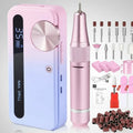 Drill Portable Esmeril Uñas Profesional Completo 35000 Rpm Rosa Morado