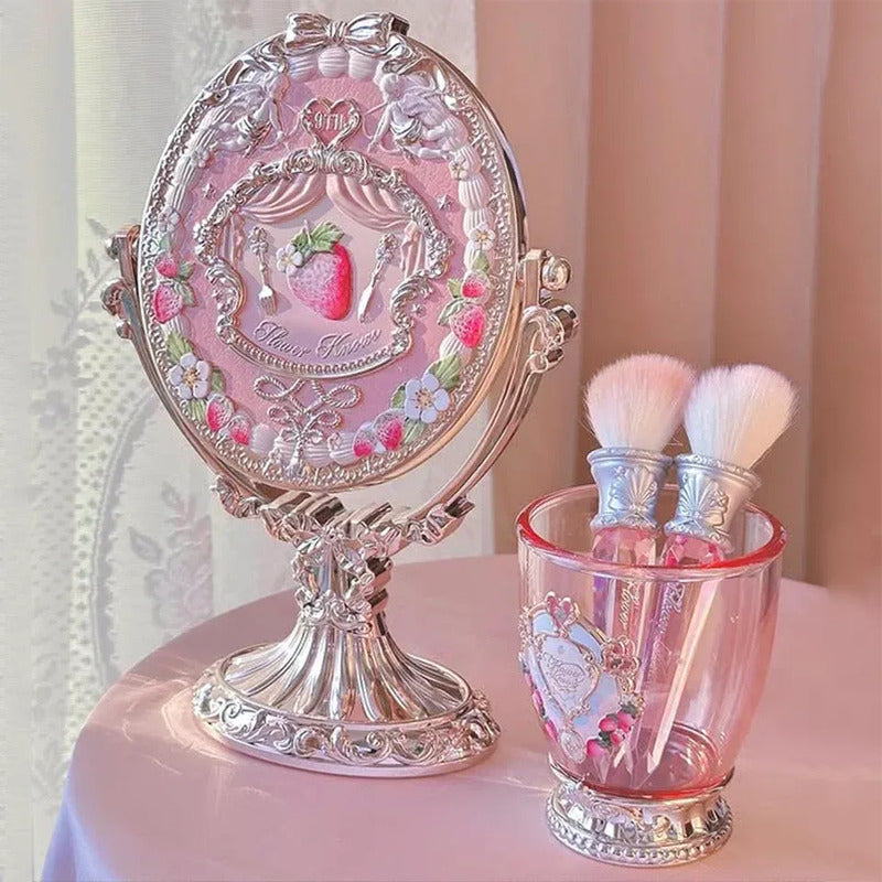 Vaso Cosmetiquero Flower Knows Aniversario Original Limitada Rosa Con Base Rosada Metálica