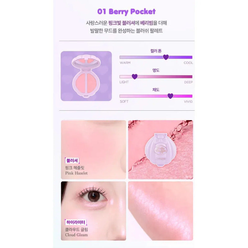 Rubor Coreano Dasique Polly Pocket Edición Limitada Blush 01 Berry Pocket