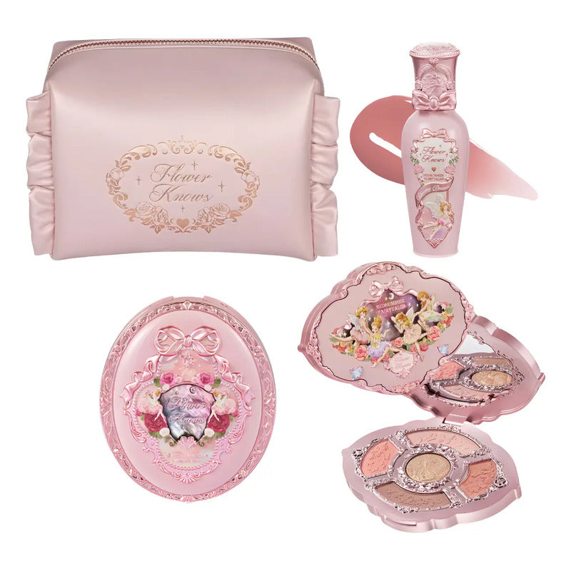 Set Flower Knows Original Kit Maquillaje Asiático Rosa 4 Pzs
