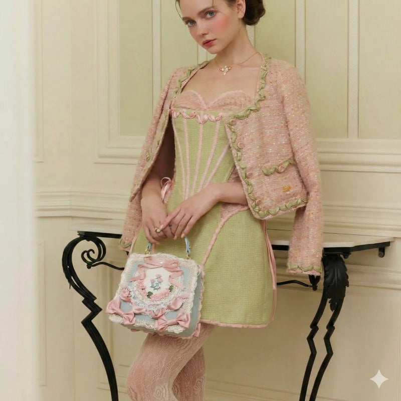 Bolsa Anime Lolita Kawaii Coquette Flores Premium