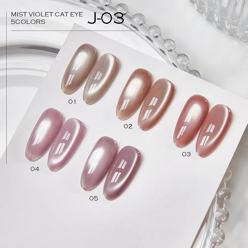 Esmalte Kit Gelish 5 Tonos Pastel Ojo De Gato Tipo Coreano J03 Blush Pink