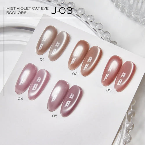 Esmalte Kit Gelish 5 Tonos Pastel Ojo De Gato Tipo Coreano J03 Blush Pink