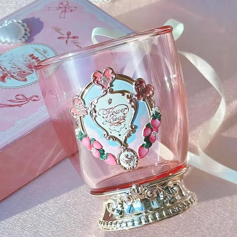 Vaso Cosmetiquero Flower Knows Aniversario Original Limitada Rosa Con Base Rosada Metálica