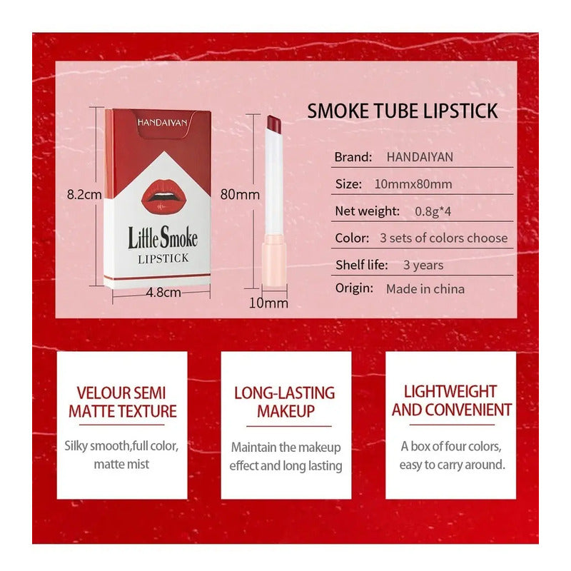 Set Labiales Portables Cajetilla Tintas Rojos Tinta Original