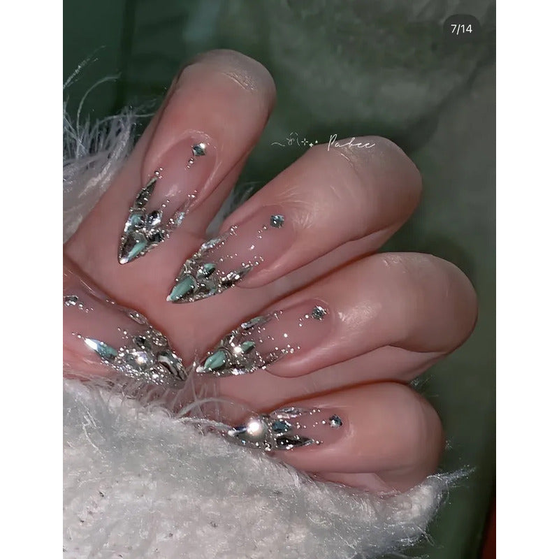 Esmalte De Uñas De Gel Tipo Coreano Led Uv Brillos Glitter 11 Turquesa