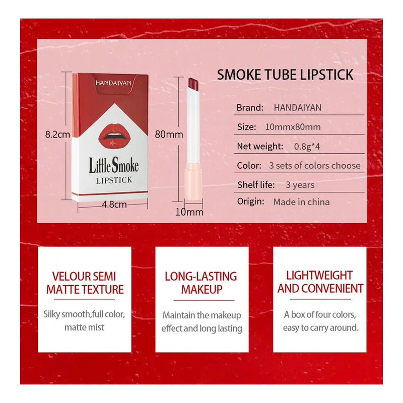 Set Labiales Portables Cajetilla Tintas Rojos Tinta Original