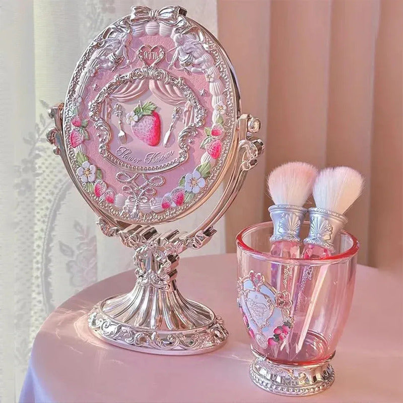 Vaso Cosmetiquero Flower Knows Aniversario Limitada Rosa Con Base Rosada Metálica