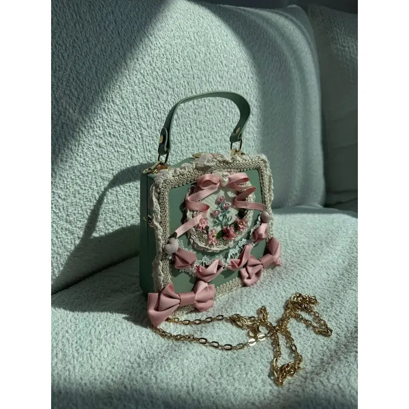Bolsa Anime Lolita Kawaii Coquette Flores Premium