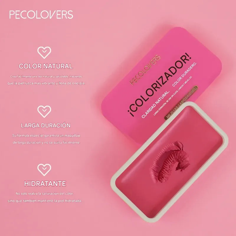 Set Blush 3 Pzs. Rubor Portable 3 Tonos Hidratante Multiusos Set 1 Rojo Rosa Nude