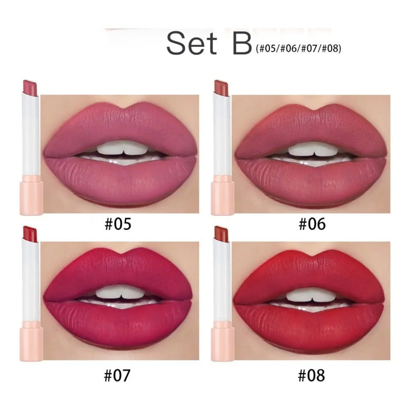 Set Labiales Portables Cajetilla Tintas Rojos Tinta Original