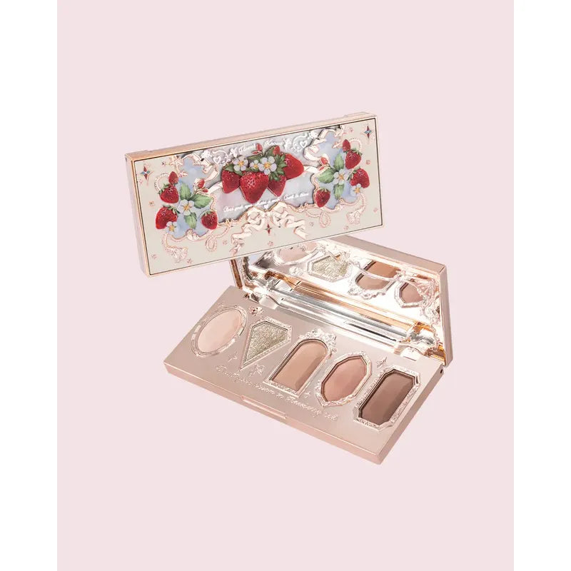 Set Flower Knows Original Kit Maquillaje Asiático Rosa 4 Pzs