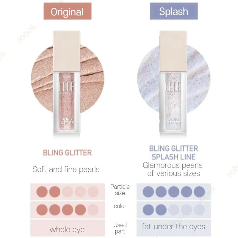 Sombra Glitter Lip Gloss Coreano Multiuso Brillos Extra Fino Splash Love