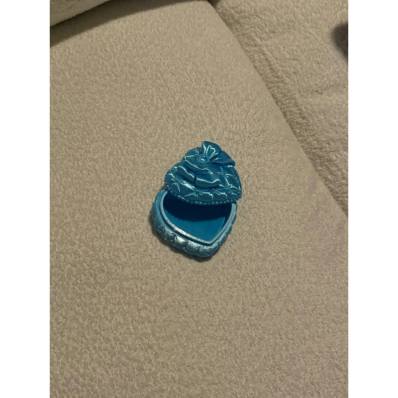 Joyero Acrílico Grueso Kawaii Corazon Organizador Resistente Azul