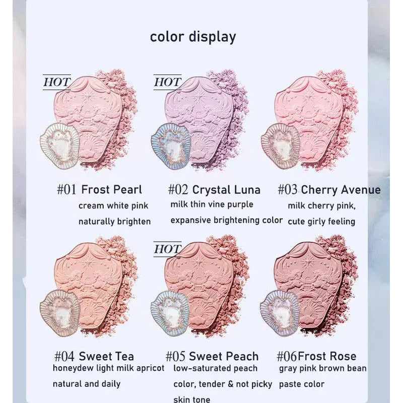 Flower Knows Rubor Blush Polvo Maquillaje Douyin Tono Del Maquillaje 01 Snowy Pearl