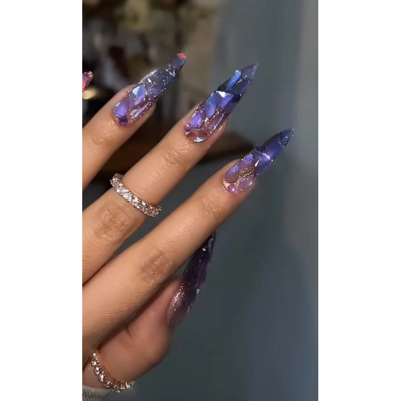 Esmalte De Uñas De Gel Tipo Coreano Led Uv Brillos Glitter 16 Pink Purple