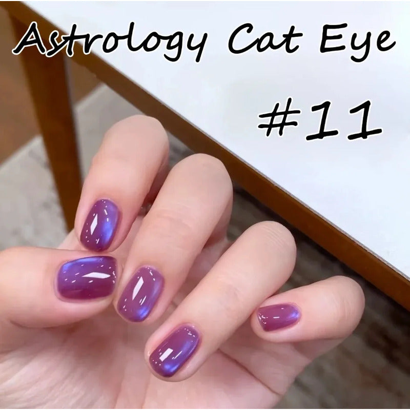 Set Gelish 12 Tonos Tipo Coreano Efecto Ojo De Gato Limitado Astrologia 12 Pzs