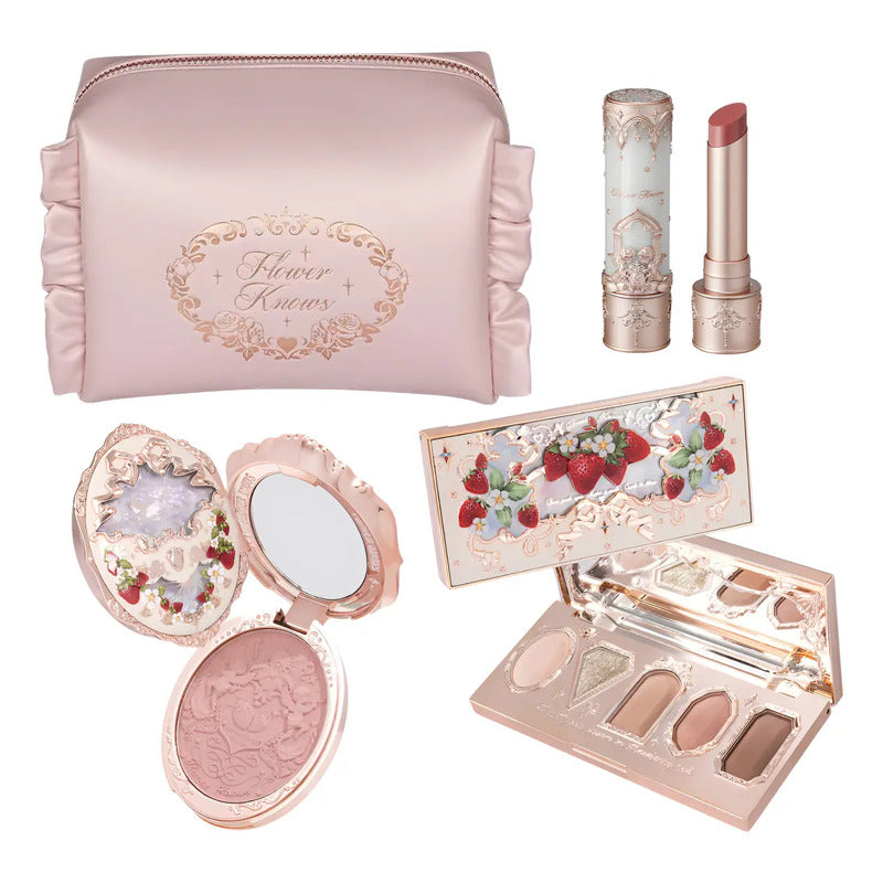 Set Flower Knows Original Kit Maquillaje Asiático Rosa 4 Pzs