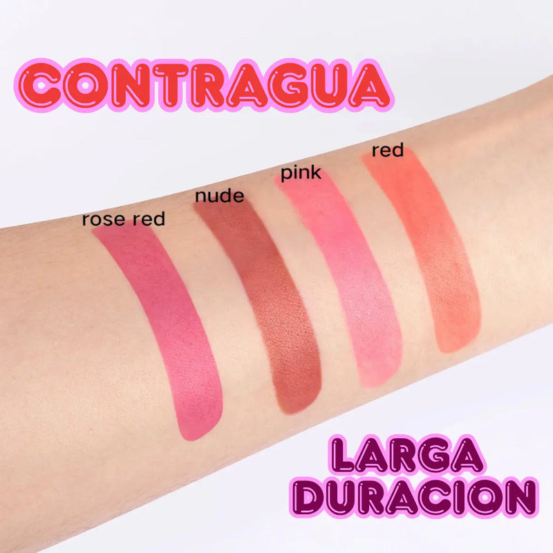 Set Labiales Portables Cajetilla Tintas Rojos Tinta Original