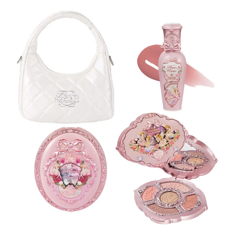 Set Flower Knows Original Kit Maquillaje Asiático Rosa 4 Pzs