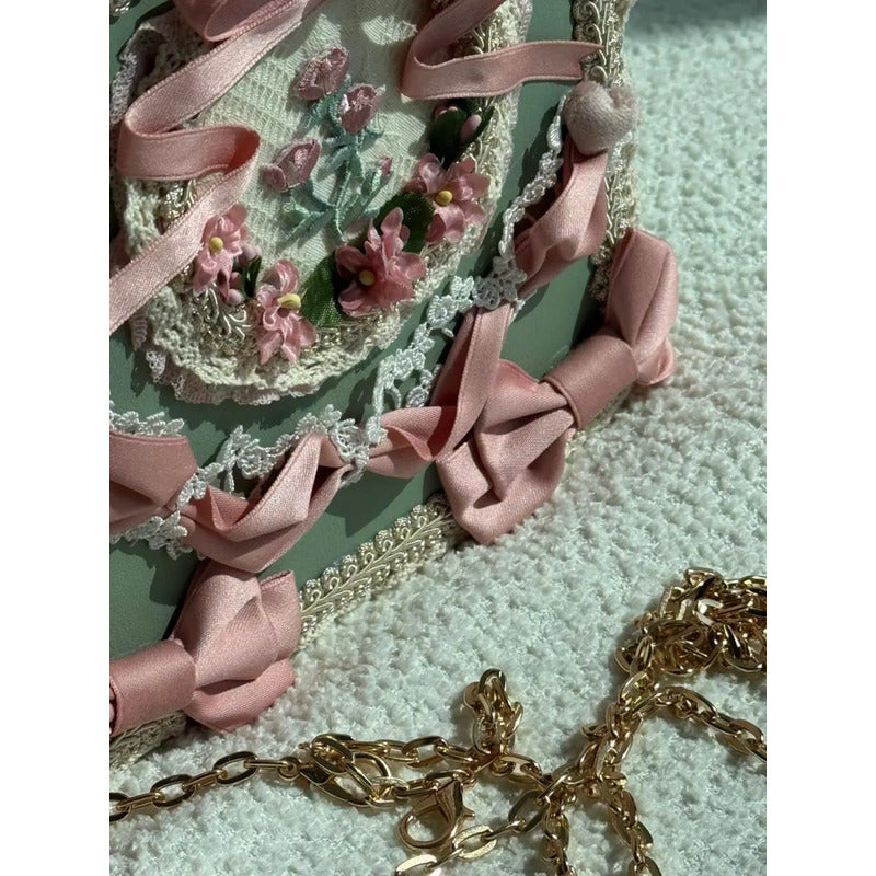 Bolsa Anime Lolita Kawaii Coquette Flores Premium