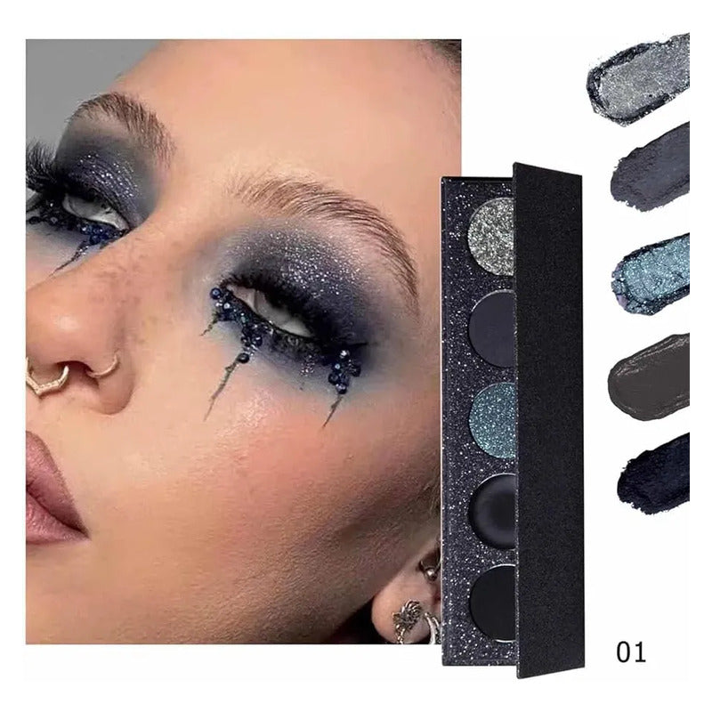 Sombras De Ojos Efecto Ahumado Maquillaje Dramático 5 Tonos 01 Maffrik