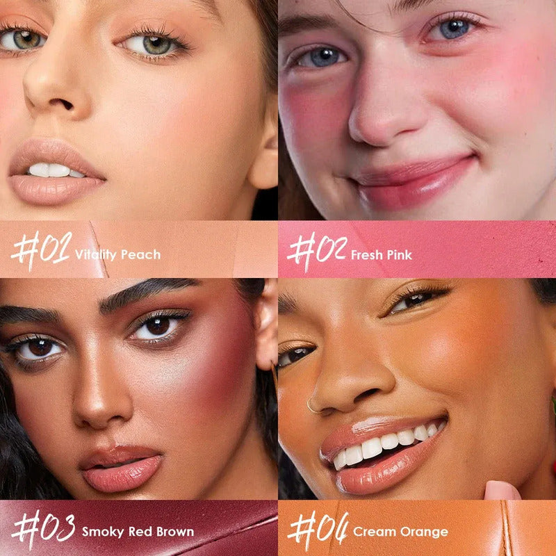 Set Blush 3 Pzs. Rubor Portable 3 Tonos Hidratante Multiusos Set 1 Rojo Rosa Nude