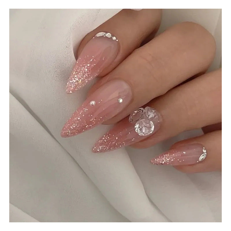 Esmalte De Uñas De Gel Tipo Coreano Led Uv Brillos Glitter 15 Pink Ballet
