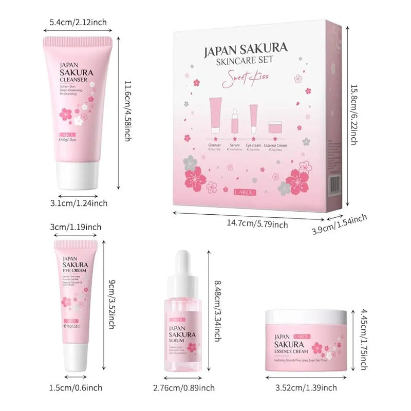 Set Skincare Japones 4 Pzs Cuidado De La Piel Sakura Sweet Kiss Laikou Rutina Basica