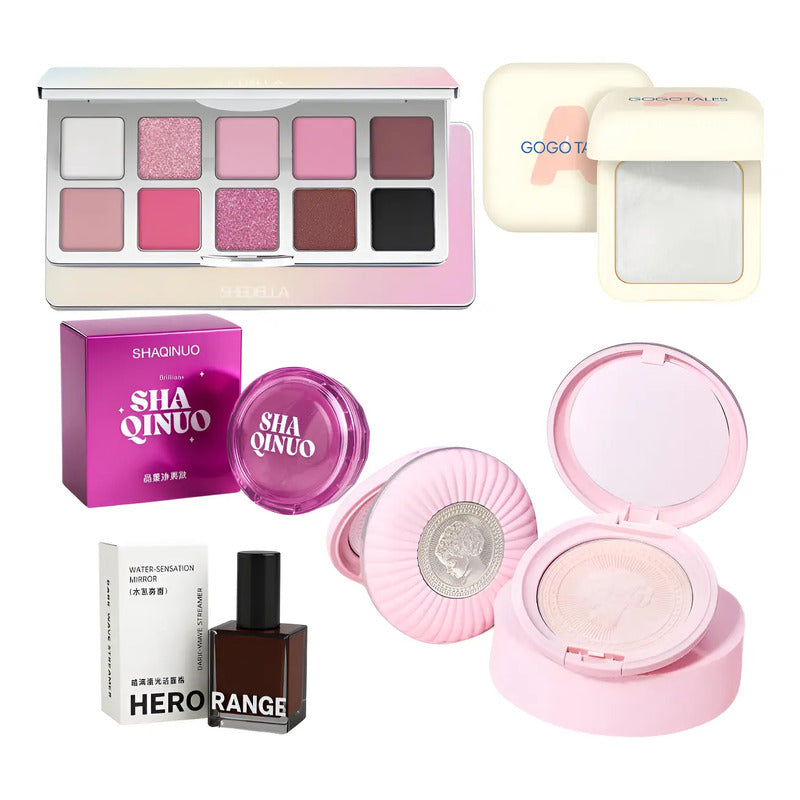 Kit Completo Maquillaje Asiático 5pzs Mixto Rutina Completa