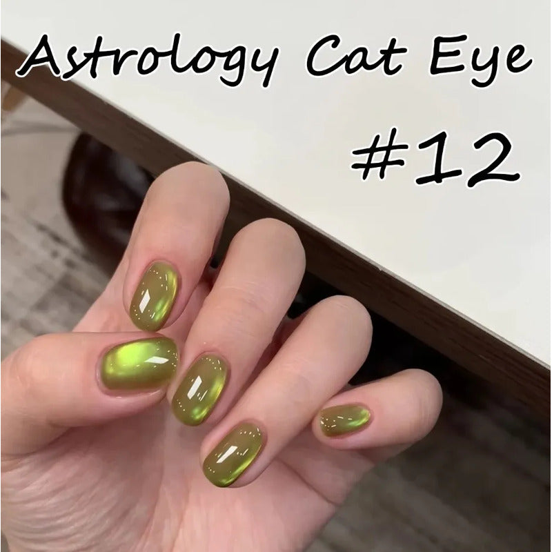 Set Gelish 12 Tonos Tipo Coreano Efecto Ojo De Gato Limitado Astrologia 12 Pzs