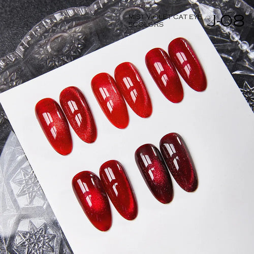 Esmalte Kit Gelish 5 Tonos Pastel Ojo De Gato Tipo Coreano J08 Crimson