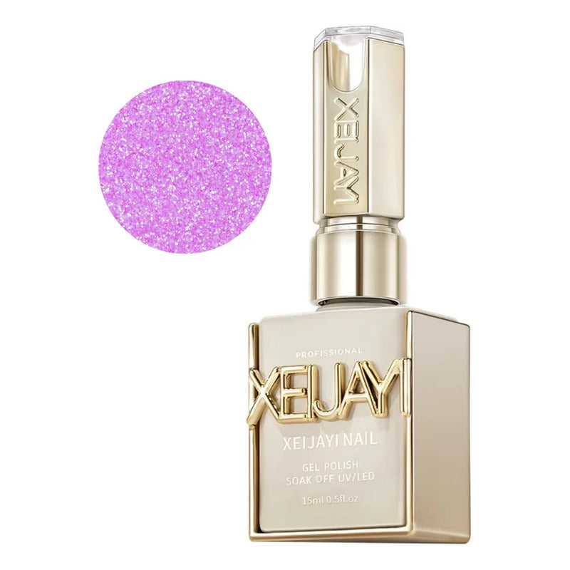 Esmalte De Uñas De Gel Tipo Coreano Led Uv Brillos Glitter 16 Pink Purple