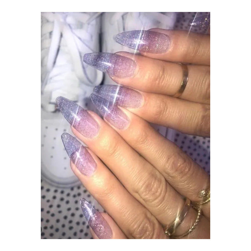 Esmalte De Uñas De Gel Tipo Coreano Led Uv Brillos Glitter 16 Pink Purple