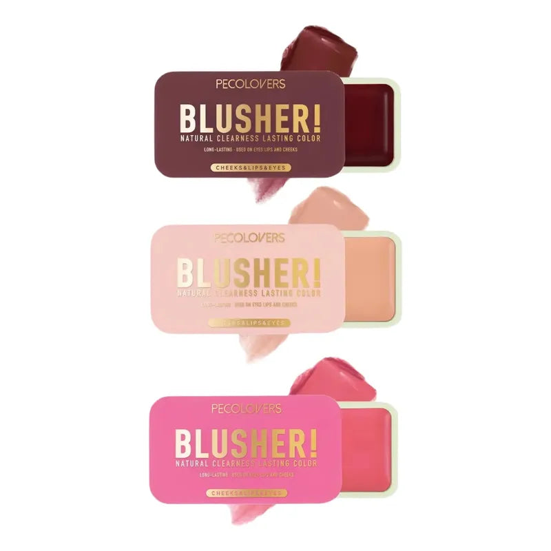 Set Blush 3 Pzs. Rubor Portable 3 Tonos Hidratante Multiusos Set 1 Rojo Rosa Nude