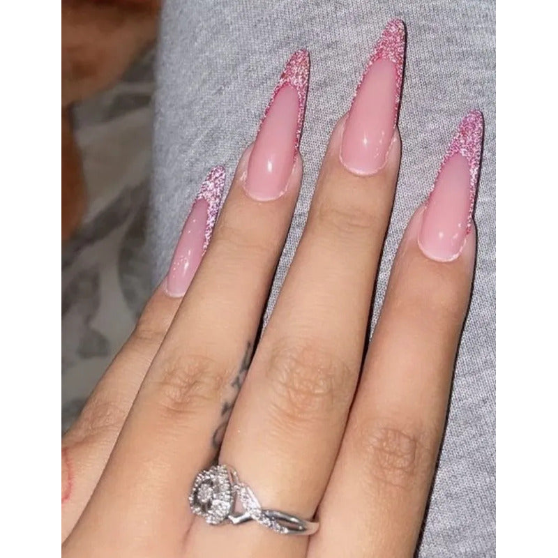 Esmalte De Uñas De Gel Tipo Coreano Led Uv Brillos Glitter 15 Pink Ballet