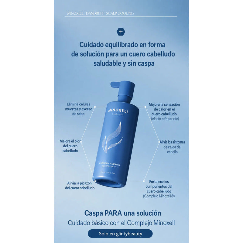 Minoxell Shampoo Coreano Caspa Refresca Exfoliante Anticaida